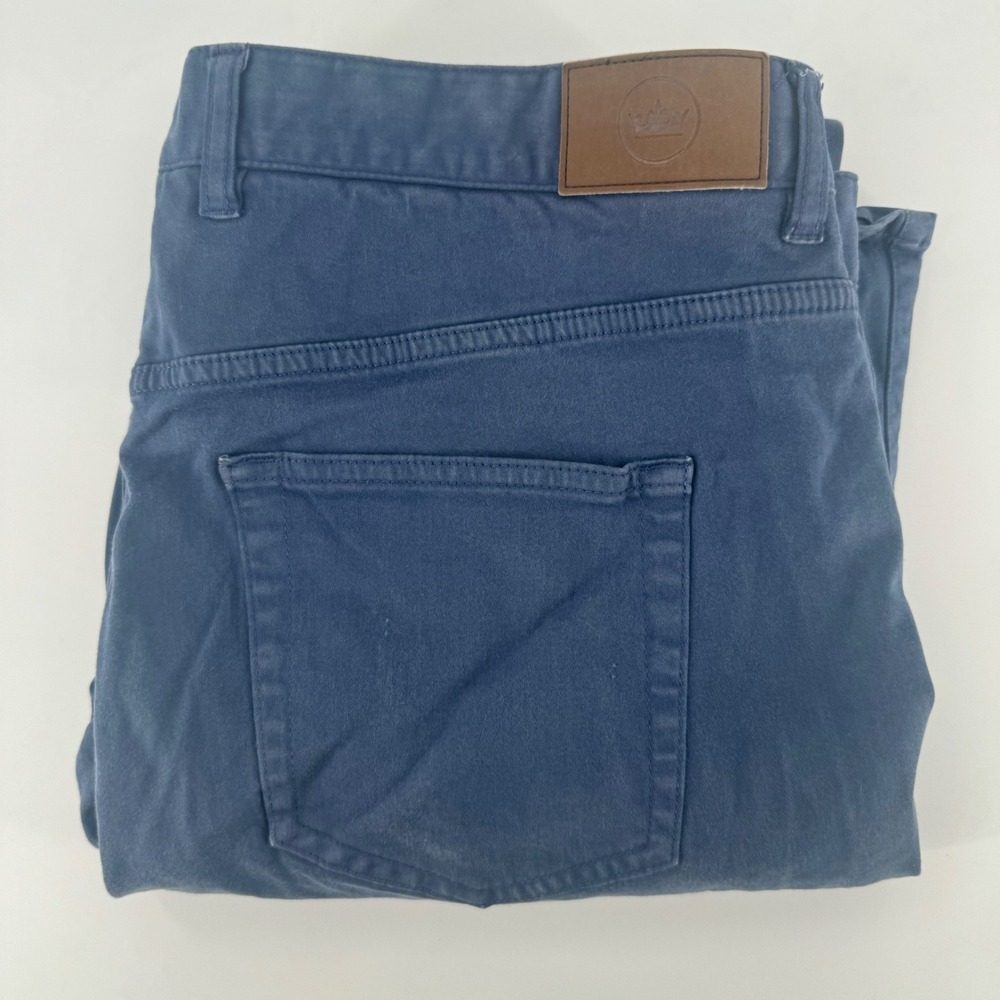 Peter Millar Crown Mens 36 Blue 5-Pocket Cotton Blend Straight Leg Pants Chinos